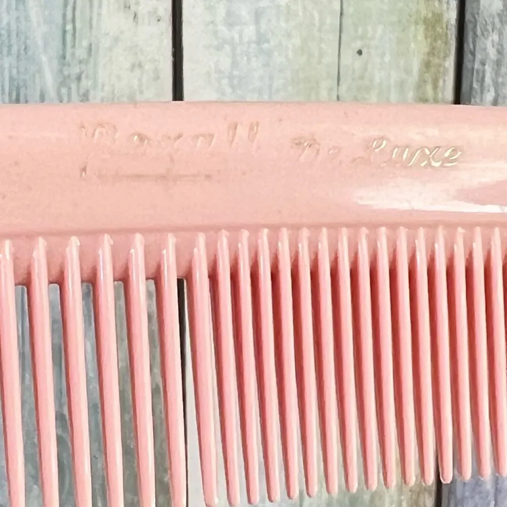 Rexall Nylon Vintage Hair Combs Set of 9 1950s Unbreakable Barber Salon Pink